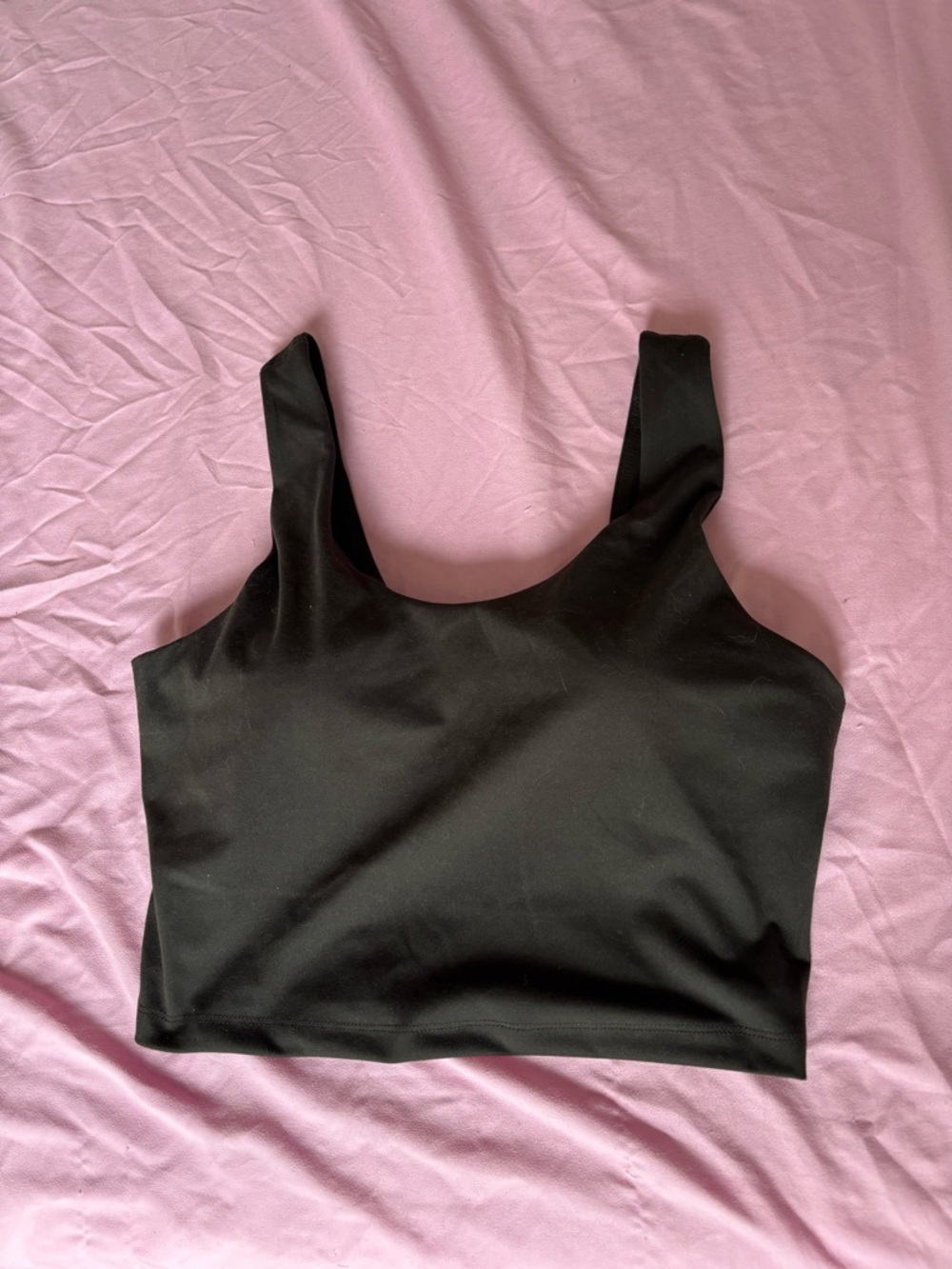 Women's Black Scoop Neck Crop Top Tank Bra